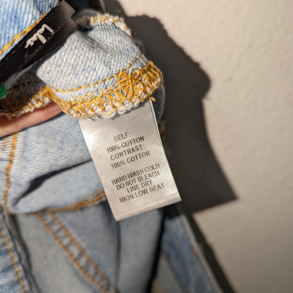 Lulu's Party Girl Two Tone Denim Mini Hi Rise Skirt - Picture 7 of 7